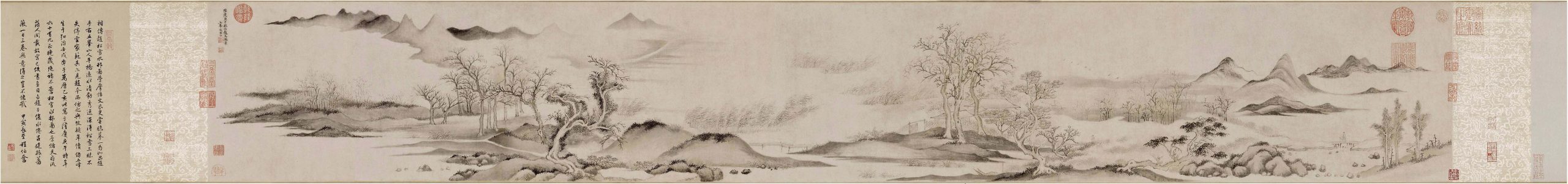 明 文伯仁 平桥远水图卷 高清图下载